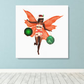 Art de mur de toile de fée de Noël africain-améric (Insitu (Plancher de Bois))