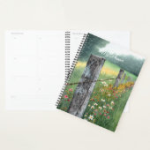 Art de paysage à l'aquarelle avec des fleurs, agen (Devant avec enveloppe)