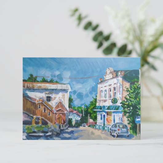 Art de paysage urbain impressionniste Invitation & (Debout devant)