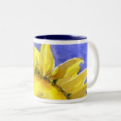 Art de peinture d'aquarelle de tasse du tournesol (Devant droit)