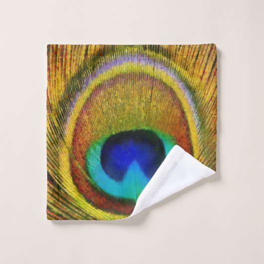 Art de plume de paon (Gant de toilette)