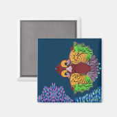 Art de poisson abstrait en écriture thaïe | Aimant (Recto/Verso)