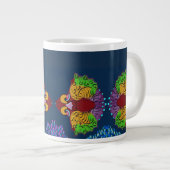 Art de poisson abstrait en écriture thaïe | Mug gé (Devant droit)