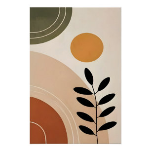 Art de poster botanique abstrait brillant