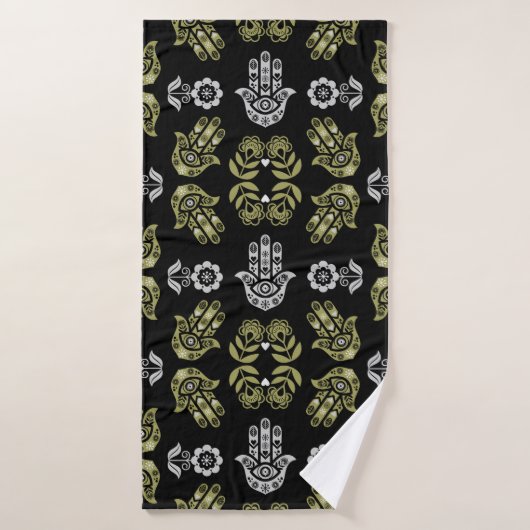 Art de protection de la main Hamsa (Serviette de bain)