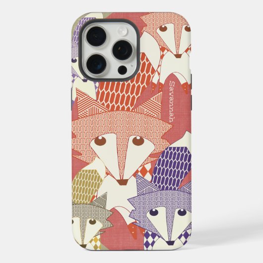 Art de renard rétro personnalisé pour iPhone 6 Plu (Verso)