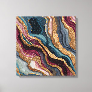 Art de toile en agate scintillante bohème