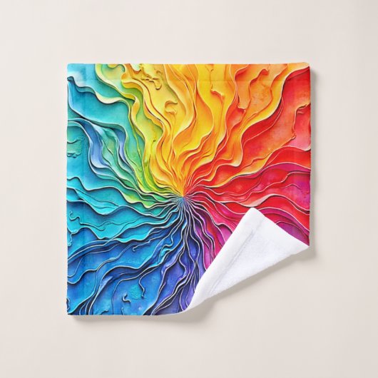 Art de tourbillon arc-en-ciel texturé (Gant de toilette)