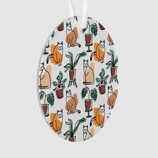 Art de trait dessin chats et fleurs (devant)