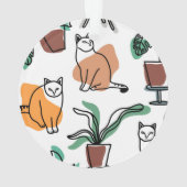 Art de trait dessin chats et fleurs (dos)
