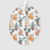 Art de trait dessin chats et fleurs (devant)