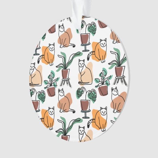 Art de trait dessin chats et fleurs (devant)