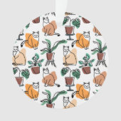 Art de trait dessin chats et fleurs (devant)