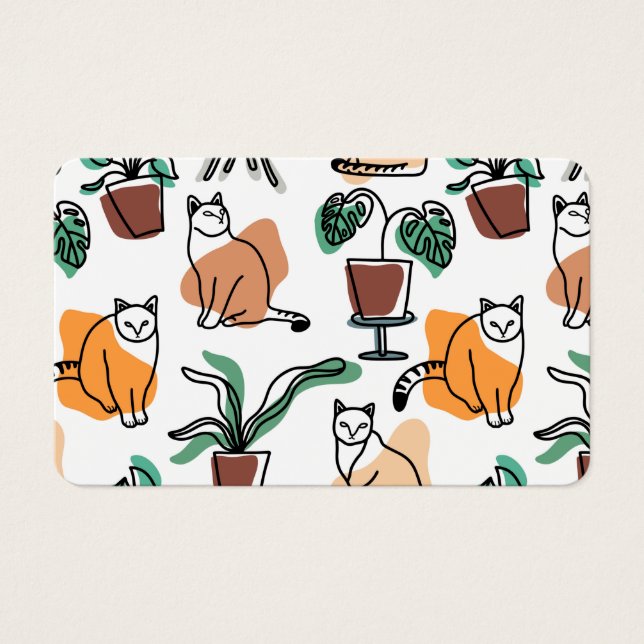 Art de trait dessin chats et fleurs (Devant)
