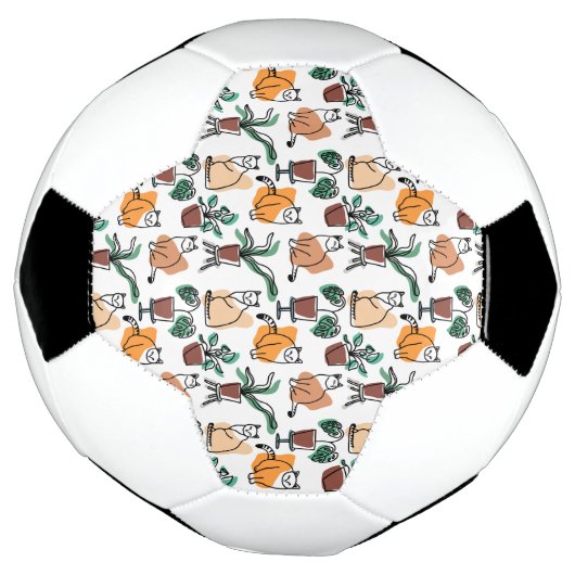 Art de trait dessin chats et fleurs (Tourné)