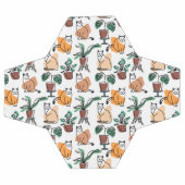 Art de trait dessin chats et fleurs (Plat)