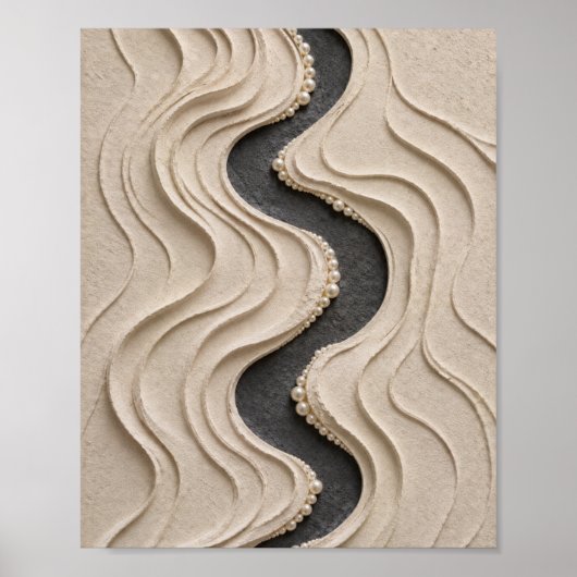 Art de vague de sable sculptural avec affiche de l (Devant)