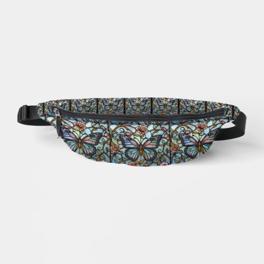 art de vitrail papillon bleu vintage (Recto)