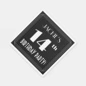 Art Deco 14th Birthday Party met aangepaste naam Servet (Hoek)