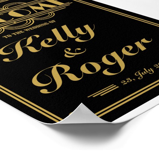 Art Déco 1920 Gatsby style mariage accueil imprime (Coin)