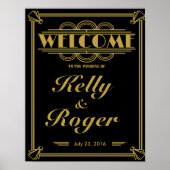 Art Déco 1920 Gatsby style mariage accueil imprime (Devant)