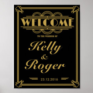 Art Déco 1920 Gatsby style mariage accueil imprime