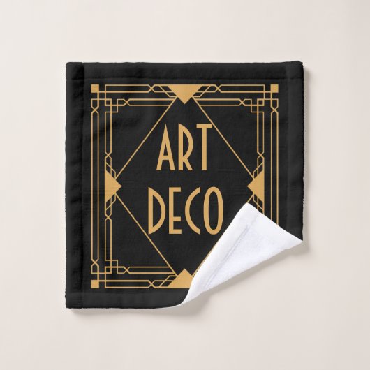 Art Déco 1920 Glam Ladies Gold Black (Gant de toilette)