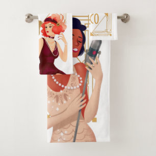 Art Déco 1920 Glam Ladies Gold White