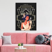 Art Déco 1920 Lady Singer Gold Frame Black (Insitu(Salon))