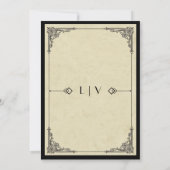 Art Deco 1920 Red Rose bruiloft Kaart (Achterkant)