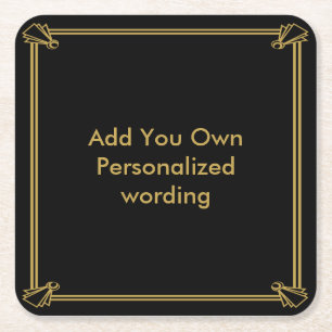 Art Deco 1920-stijl gepersonaliseerd onderzetter