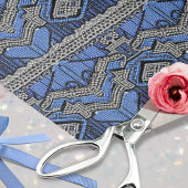 Art Deco 1920s Blue Silver Beaded Dress-ontkoppeli Tissuepapier