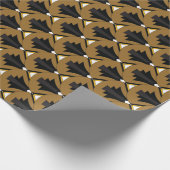 art Deco 1920s Bronze & zwarte finales Cadeaupapier (Hoek)