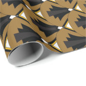 art Deco 1920s Bronze & zwarte finales Cadeaupapier (Rol Hoek)