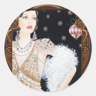 Art Deco 1920's Flapper Christmas Sticker