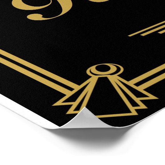 ART Deco 1920's Gatsby-stijl bruiloft, welkome afd Poster (Hoek)