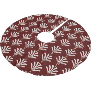 Art Deco 1920s Palmettos in Cranberry & Wit Kerstboom Rok