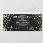 Art Deco 1920s Party Ticket Uitnodiging (Voorkant)