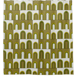 Art Deco, 1920's retro,  groen Douchegordijn