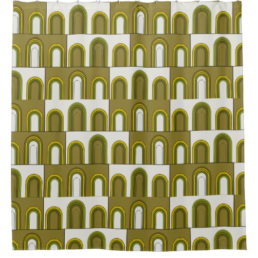 Art Deco, 1920's retro,  groen Douchegordijn (Voorkant)