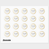 Art Deco 1920s Stickers Wit Goud Rond Label (Vel)