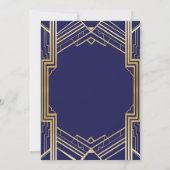 Art Deco 1920's Verjaardag Nodig Gatsby Gold Pary  Kaart (Achterkant)