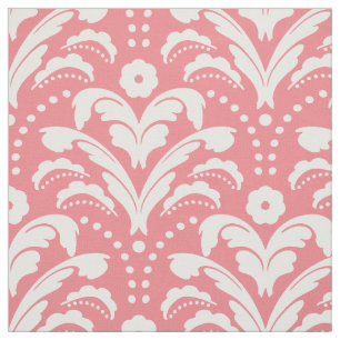 Art Deco 1930s Floral Damask  Roze Stof