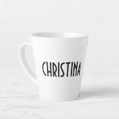 Art Deco 1930s Mode Bord Vrouw in zwart Pet Latte Mok (Linkerhoek)