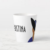 Art Deco 1930s Mode Bord Vrouw in zwart Pet Latte Mok (Voorkant)