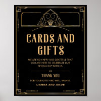 Art Déco 20s Cartes et cadeaux Black Gold Mariage