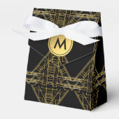Art Deco 20's Gold & Black Gatsby Favor Boxes Bedankdoosjes (Voorkant Zijde)