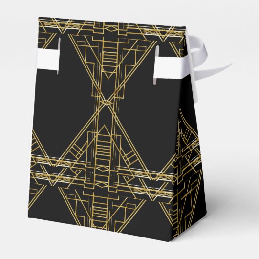 Art Deco 20's Gold & Black Gatsby Favor Boxes Bedankdoosjes (Achterkant)