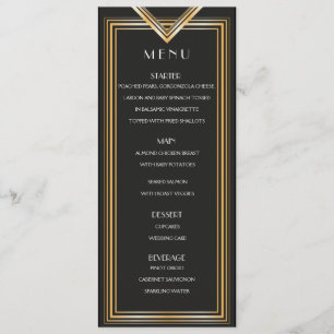 Art Deco 20s Menu Kaart   Gatsby geïnspireerd fees