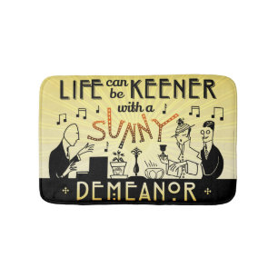 Art Deco 20s Retro Sunny Demeanor Inspirerend Badmat